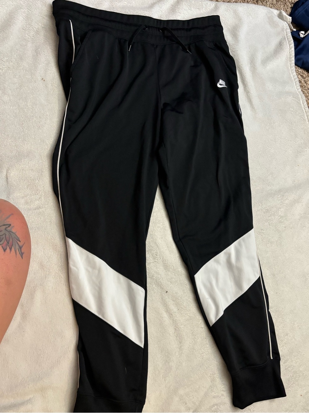 Nike Black White Chevron Track Joggers